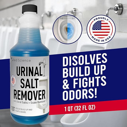Urinal Salt, Calcium and Mineral Scale Remover - Eliminates Urine Odor, Destroys Uric Acid Salt, Deposit Buildup