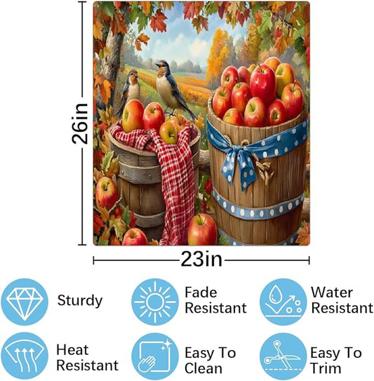 Autumn Apple Bird Maple Dishwasher Magnet Cover for The Front Magnetic Dishwasher Door Covers Dish Washer Sticker Wrap Home Decorative Appliances Panel Decal Kitchen Decor 23" x 26" (Magnetic)