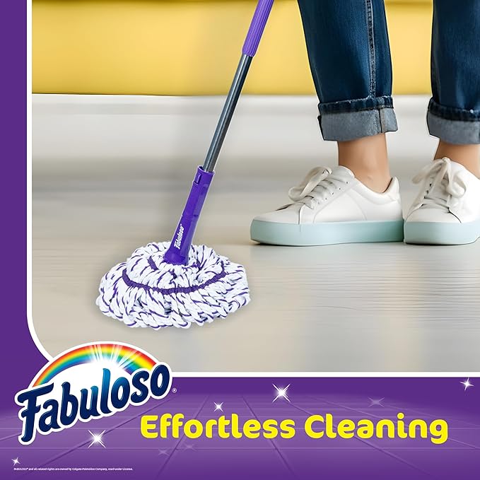 Fabuloso Twist Mop ?€? Self Wringing Mop with Non-Scratch Scrubber and Removable Washable Head for Floor Cleaning