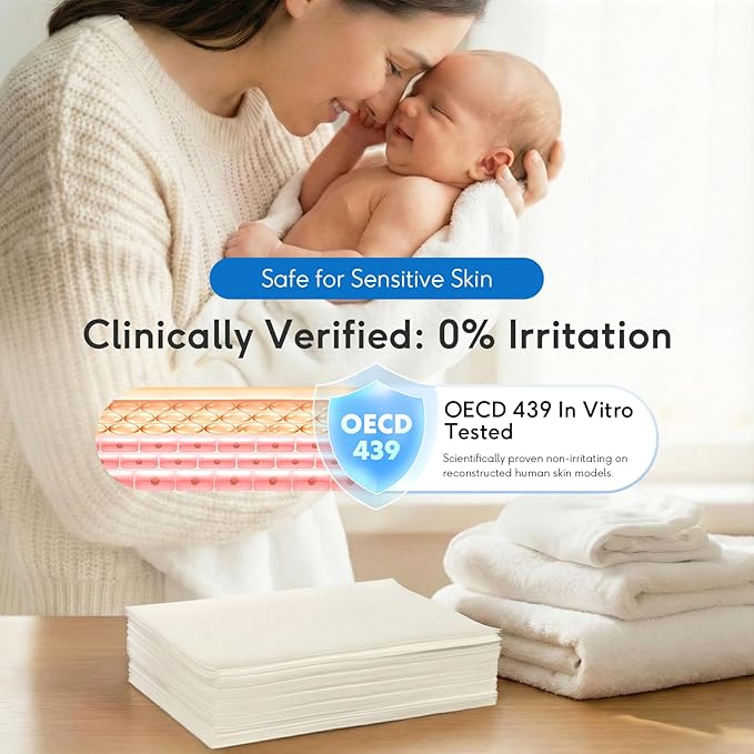 BellaLuce Sensitive Skin Laundry Detergent Sheets, 100 Loads (50 Count) - Hypoallergenic & Fragrance Free Washing Strips, Gentle for Baby, Travel & Dorm Essentials