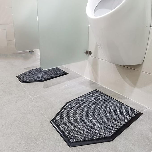 Urinal Floor Mats (2 Pack), Reusable/Washable Urinal Floor Rug, Bathroom Floor Protector Absorbent Deodorization Urinal Carpet, Men's Restroom Pee Pad Non-Slip Urine Mat
