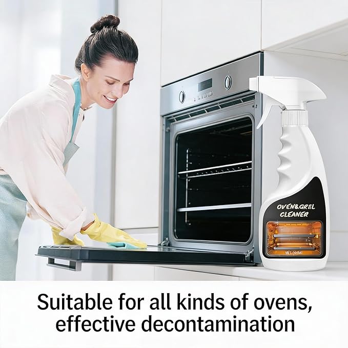 300ml Oven And Grill Cleaner Heavy Duty,Grill Degreaser For Outdoor Grill,Powerful Grease/Carbon/Odor Remover,No Harsh Scrubbing,Multi-Surface Safe,Kitchen Cooking Tools (1, 300ml)