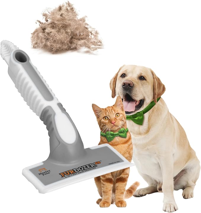 FurDozer Pet Hair Remover & Auto Detailing Tools - Cat & Dog Hair Remover for Carpets, Car Interiors, Couches, Bedding, & Pet Furniture (Gray, X6) by NeaterPetBrands