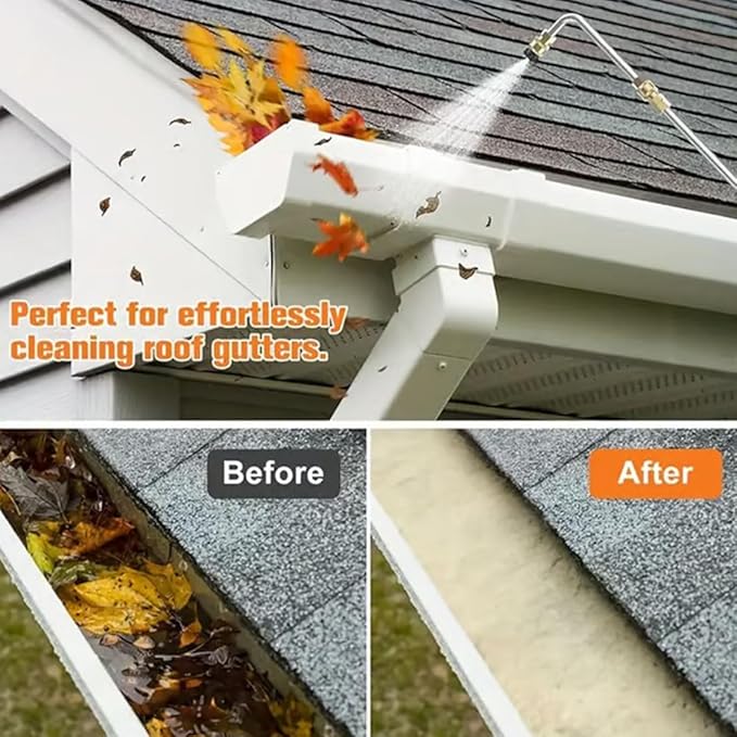 4000 PSI Telescoping High Pressure Washer Wand Set for Gutter & Roof Drainage & Walls Cleaning, Pressure Washer Extension Wand with 5 Atomization Nozzle Tips, 1/4" Quick Connect