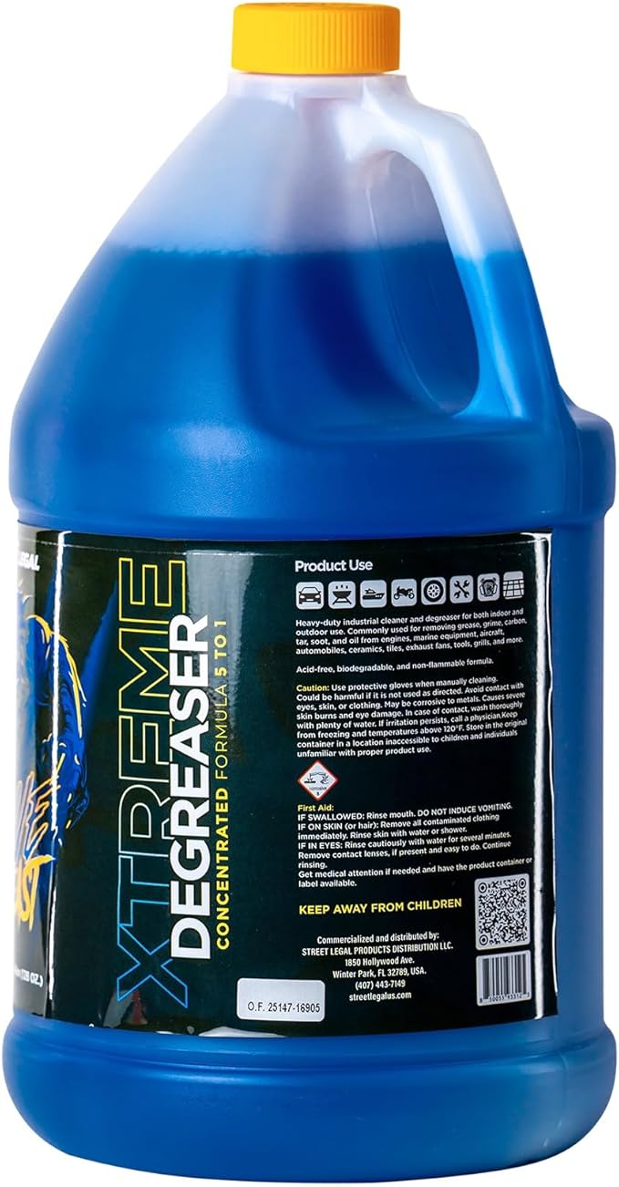 Blue Beast Xtreme Degreaser – Industrial Strength Cleaner for Engines, Machinery, Tools & More – 1 Gallon Premium Concentrate