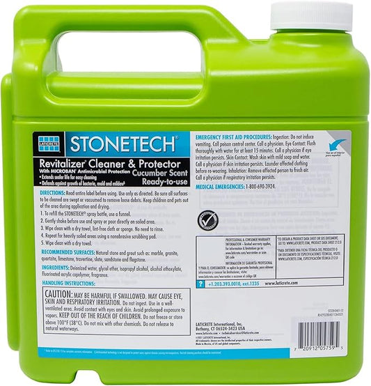 StoneTech RTU Revitalizer, Cleaner & Protector for Tile & Stone, 1-Gallon (3.785L), Cucumber Scent