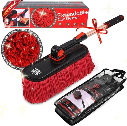 Car Duster Exterior-Stocking Stuffers Gifts for Men Women-Scratch Free Soft Brush Kit forTruck,SUV,RV and Motorcycle,Wax Cotton Hair, Extendable Handle,Car Feather Duster,No Lint