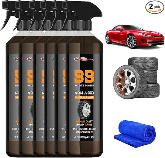 2025 Upgraded Bronze Bomber Wheel Cleaner, Tire Cleaner,- Safe on Chrome and All Wheel Finishes - Brake Dust, Dirt, Browning, Grease, and Grime Remover (US Stock) (6)
