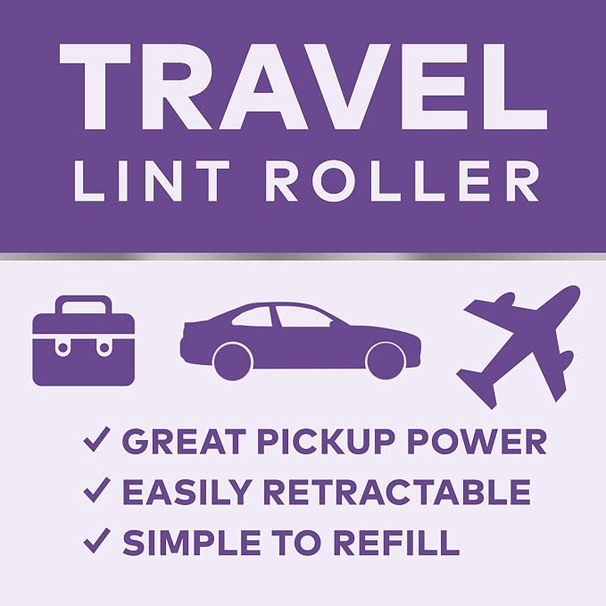 Scotch-Brite Retractable Lint Rollers 2-Pack, Portable Travel-Size Lint Removers for Pet Hair on Clothes, Furniture & Car, 3 in x 8.5 in Mini Rollers, 30 Sticky Sheets Each - Image 3