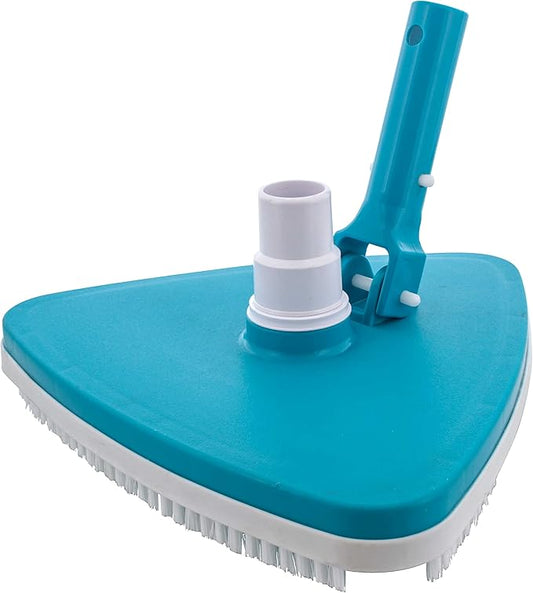 U.S. Pool Supply Weighted Triangular Pool Vacuum Head with Swivel Connection, Pole Handle, Protection Bumper - For Above Ground & In-Ground Swimming Pools – Vinyl Liner Safe, Floor Wall Corner Cleaner