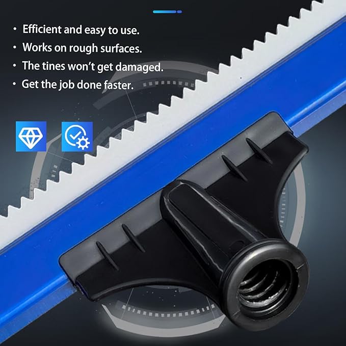 24in Epoxy Squeegee, Teeth Notched Squeegee for Self Leveling Cement Urethane Epoxy Floor Wall Spreader, Lightweight Professional Epoxy Tool for Garage Floors Driveways Walls