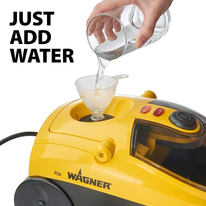 Wagner Spraytech 0282014 915e On-Demand Steam Cleaner & Wallpaper Removal, Multipurpose Power Steamer, 18 Attachments Included (Some Pieces Included in Storage Compartment) For Floor