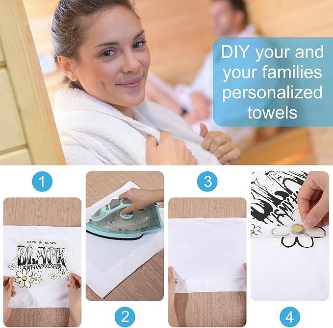 Tatuo Sublimation Blank Towels DIY Microfiber Kitchen Towels 32x12 Inch White Thick Dish Drying Tea Absorbent Soft Polyester for Sublimation Bathroom Kitchen Cleaning Supplies(20 Pieces)