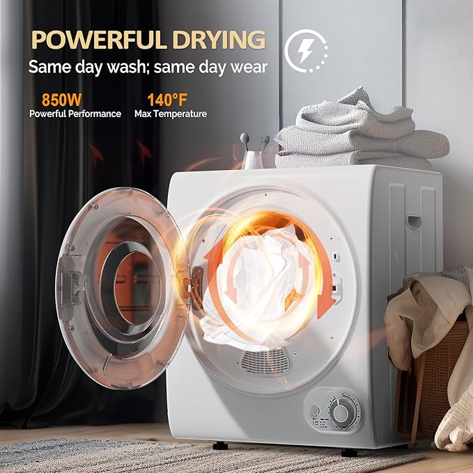 ROVSUN 17.8LBS Full Automatic Washing Machine and 1.5CuFt Portable Clothes Dryer Set, Compact Laundry Washer and Dryer Combo Set with Stainless Steel Inner Tub, for Apartment, Dorms, Home
