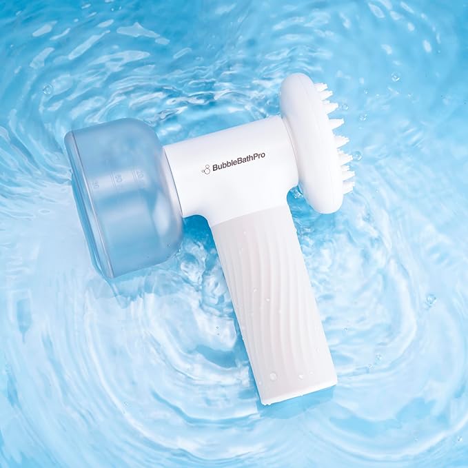 TechCare Massager Dog Brush with Auto Foam Shampoo Dispenser – Pet Bath & Massage Brush for Dogs and Cats – Soft Silicone Grooming Tool for Easy Cleaning and Relaxing Massage