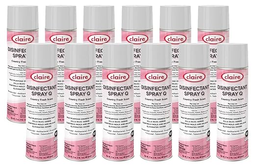 Claire CL1001-12pk Disinfectant Spray Q- Country Fresh Scent; 17 Oz. Net Wt, 12 Count