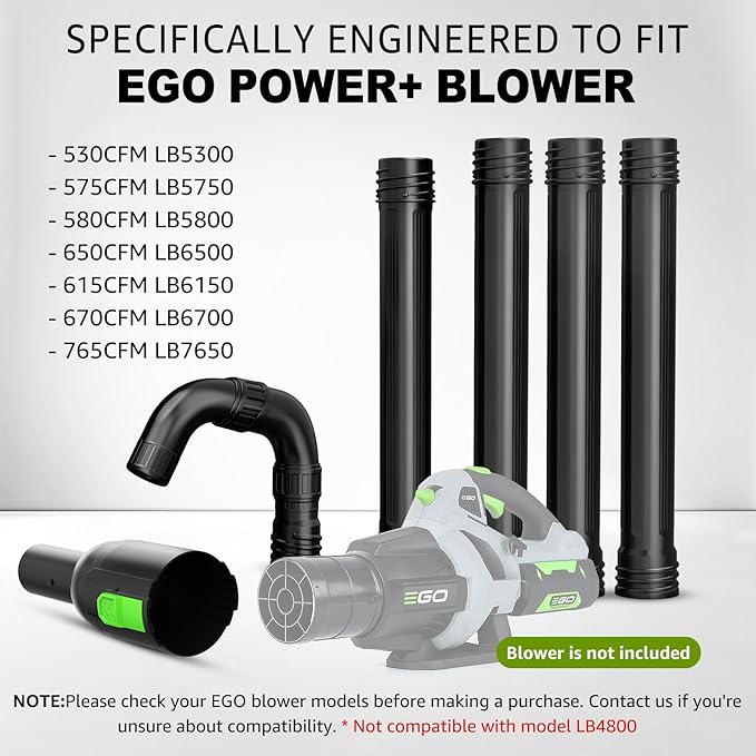 Sealegend Gutter Cleaning Attachment Kit Compatible with EGO 530CFM, 580CFM, 575CFM, 650CFM, 615CFM, LBX6000 Leaf Blowers 360° Rotation Nozzle, Extends Up to 8.3FT from The Ground