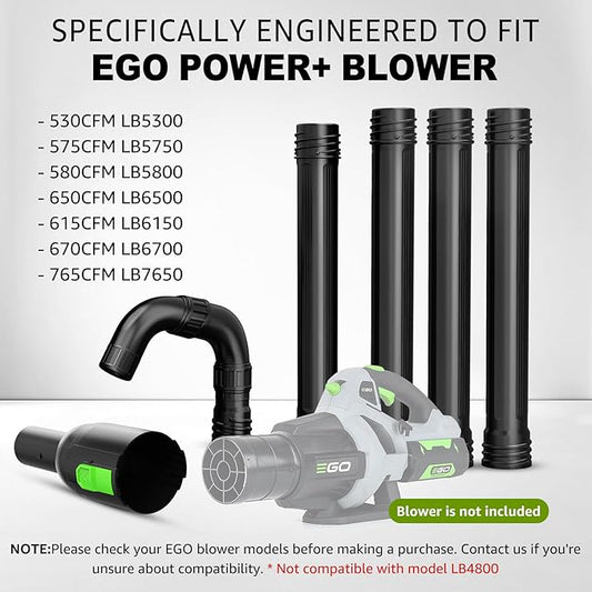 Sealegend Gutter Cleaning Attachment Kit Compatible with EGO 530CFM, 580CFM, 575CFM, 650CFM, 615CFM, LBX6000 Leaf Blowers 360° Rotation Nozzle, Extends Up to 8.3FT from The Ground