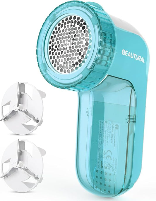 BEAUTURAL Fabric Shaver and Lint Remover, Portable Sweater Defuzzer | Battery Operated, 2 Speeds, 2 Replaceable Stainless Steel Blades, Remove Clothes Fuzz, Lint Balls, Pills, Bobbles by BEAUTURAL