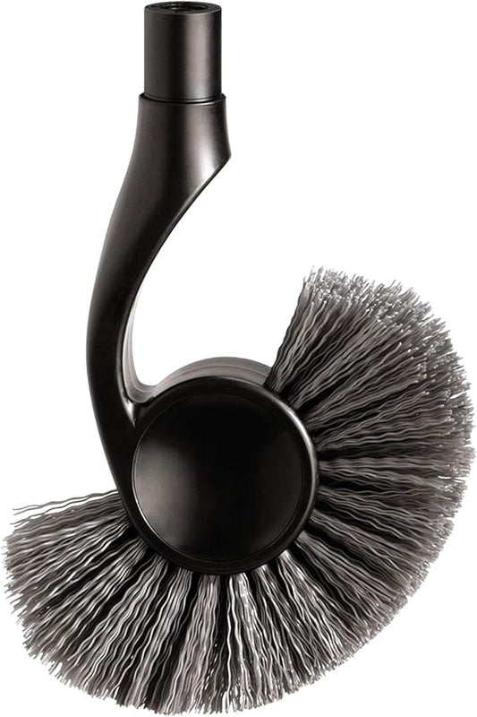 simplehuman Replacement Toilet Brush Head, Easy Screw On, Stiff Outer Bristles, Black Plastic