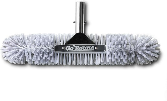 GoRound 360 Stainless Steel Pool Brush 18 inches (Stainless Steel & Polypropylene Pro)