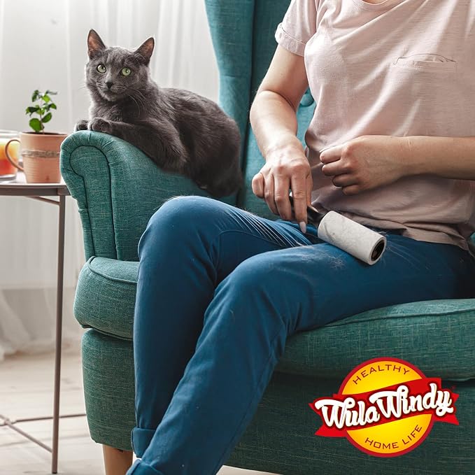 WulaWindy Extra Sticky Lint Rollers for Pet Hair, 8 Rolls, 2 Handles | Extra-sticky lint rollers with 8 rolls and 2 reusable handles for pet hair, lint and dust on clothes, sofas and furniture. - Image 8