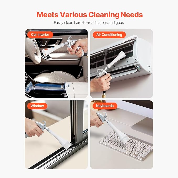 Happybuy Professional 360° Rotating Air Blow Gun - High Pressure Car Cleaning Tool with Dual Nozzles & Adjustable Airflow, Perfect for Vehicle Detailing (1/4" NPT Compatible)