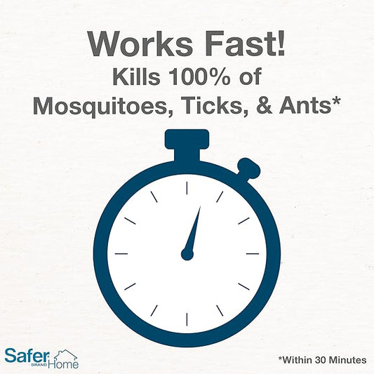 Safer Home Outdoor Mosquito, Tick, Flea & Ant Multi-Insect Killer Hose-End Spray – Made with Natural Oils – SH620, 32 oz Hose-End Spray Bottle