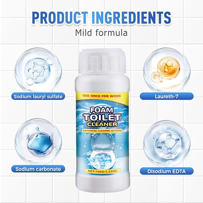 2025 New Foam Toilet Cleaner, Upgraded Powerful Toilet Bowl Cleaner, Advanced Bathroom Cleaner for Home, Powerful Instant Bowl Cleaners for Toilets Squatting Pans (2)