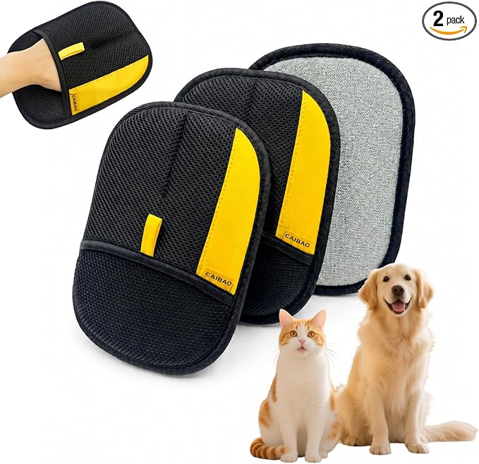 Electrostatic Pet Hair Removal Gloves | Quick Wiping - Reusable & Washable for Sofa Clothing Pet Beds Effortless Cats & Dogs Hair Remover for Busy Pet Owners by Unknown