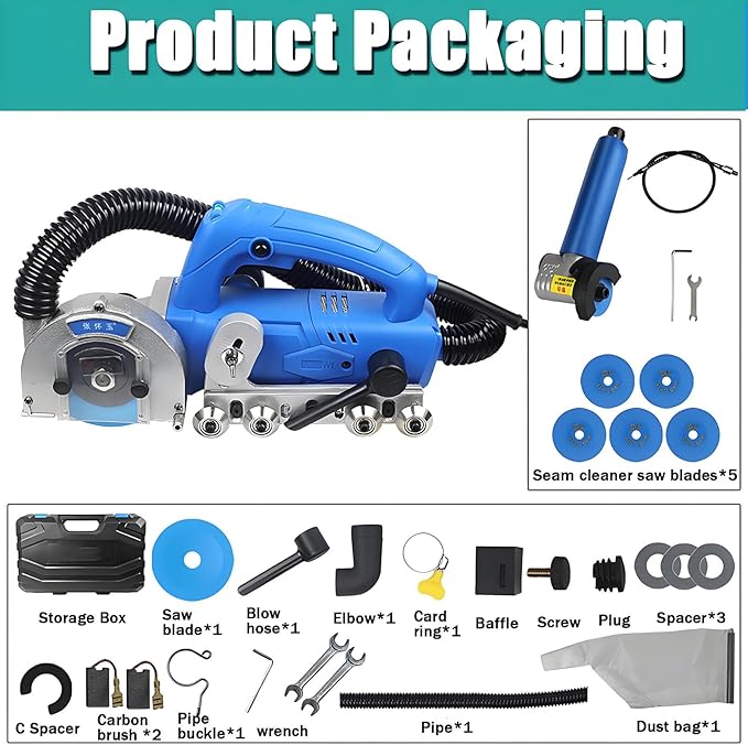 1200W Electric Tile Joint Cleaning Machine - Automatic Grout Cleaner for Ceramic Tiles, Shower & Bathtub Seam Tool, Efficient Gap & Crevice Slotting, Heavy-Duty Floor Cleaner