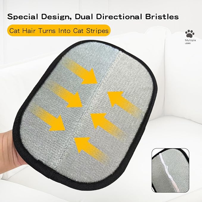 Electrostatic Pet Hair Removal Gloves | Quick Wiping - Reusable & Washable for Sofa Clothing Pet Beds Effortless Cats & Dogs Hair Remover for Busy Pet Owners - Image 7