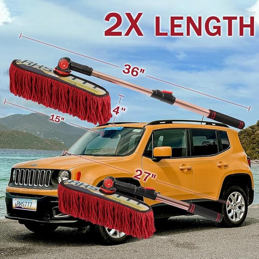 Car Duster Exterior Scratch Free Extendable Handle,Wax Cotton Hair Auto Brush Kit for Truck,SUV,RV and Motorcycle,Duster for Car Cleaning，No Lint（Grand Canyon State Designer License Plate）