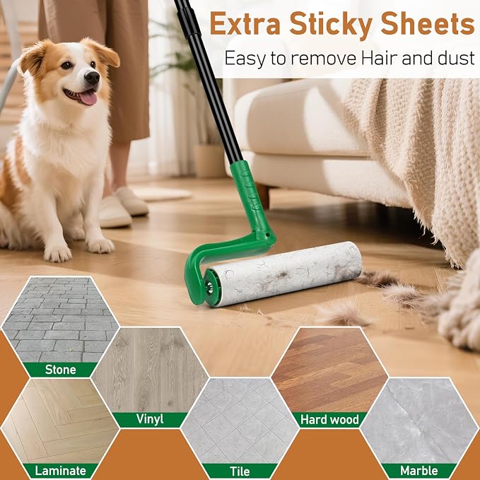 10 Inch Large Lint Roller Refills for Lint Remover,4 Rolls 200 Sheets Big Lint Roller Refill Compatible with Evercare Mega Roller Cleaning for Carpets, Furniture, Pet Hair | Big Lint Roller Refill Compatible with Evercare Mega Roller Cleaning for Floor... - Image 3
