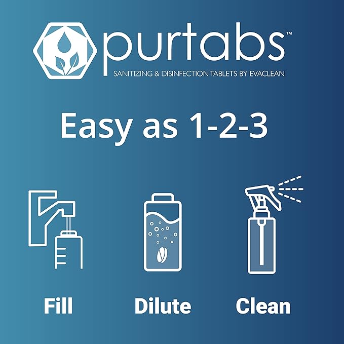 3.3 gram Sporicidal NaDCC Tablet Disinfectant - Multipurpose, Sporicidal, Concentrated Dissolving Tabs for Bulk Solution, Use with Protexus Electrostatic Spayers, Case of 6 Packs