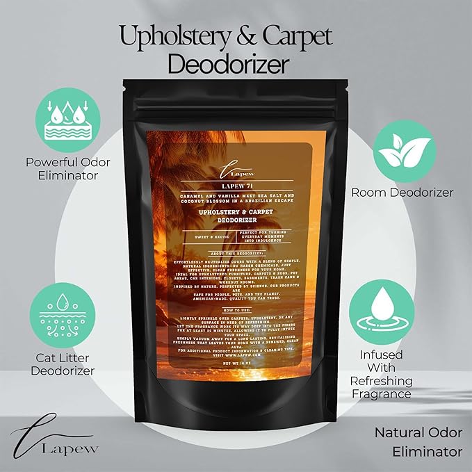 Lapew 71 Scented Cleaning Bundle | Carpet Deodorizer Powder (16 oz) & Mop Soap Concentrate (36 oz) | Pet-Friendly Odor Eliminator