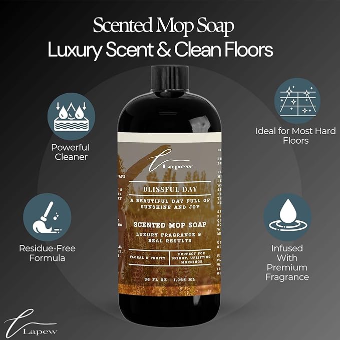 Lapew Blissful Day Bundle – Carpet Deodorizer Powder & Scented Mop Soap Set – Odor Eliminator for Pet-Friendly Homes (Beautiful Day Fragrance)