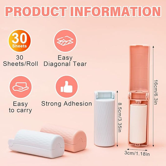 16 Pack Travel Lint Roller with 360 Sheets, Mini Portable Lint Remover | with 4 Handles & 12 Refills,Reusable Pet Hair Remover for Clothes with Cover, Easy to Clean for Luggage Use - Image 2