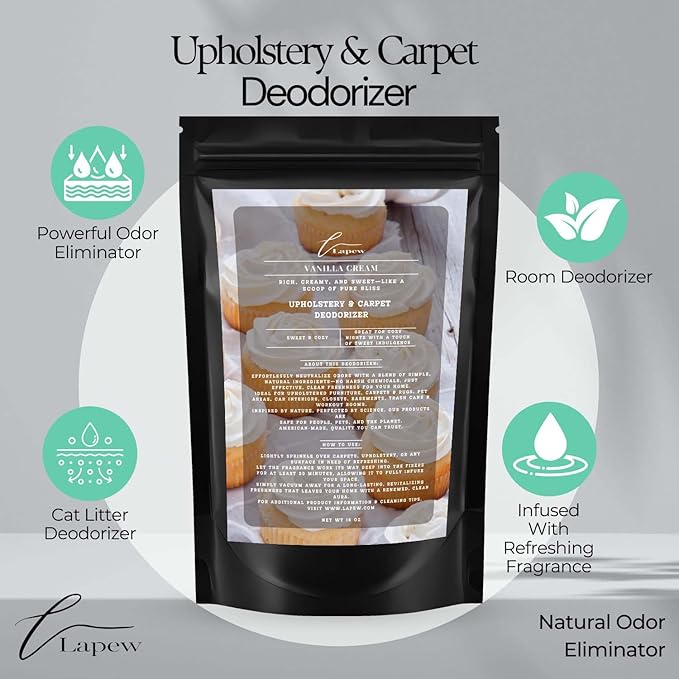 Lapew Stress Relief Scented Cleaning Bundle | Carpet Deodorizer Powder (16 oz) & Mop Soap Concentrate (36 oz) | Pet-Friendly Odor Eliminator