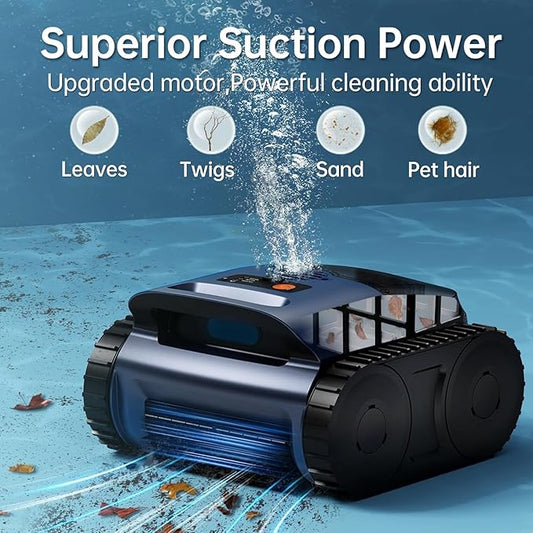 [2026 Upgrade] Pool Vacuum for Inground Pools,Robotic Pool Cleaner for Floor/Wall Climbing/Waterline Cleaning, Dual-Motor System Powerful Suction,Extended 180-Min Runtime for Pools up to 2100 Sq.Ft