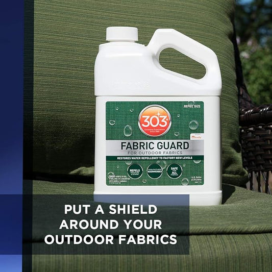 303 Products Fabric Guard – Water Repellent & Stain Shielding Fabric Spray, Safe for All Outdoor Upholstery, Easy to Use, Manufacturer Recommended, 1 Gallon