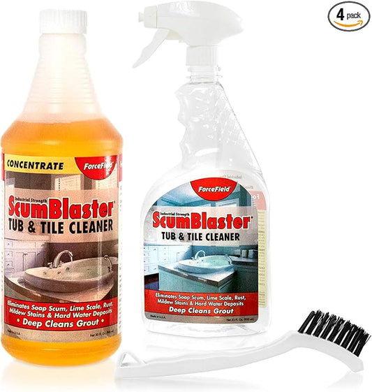 ForceField ScumBlaster: Soap Scum Remover, Tile and Grout Cleaner, Hard Water Stains and Rust, Industrial Strength