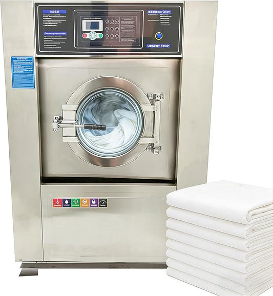Industrial Front Load Washer Dryer Combo All-in-One Washing Machine with Wash, Spin & Dry 44LBS SUS304 Stainless Steel, Commercial Laundry Machine for Hotel/Hospital/Laundry Shop 220V 60Hz