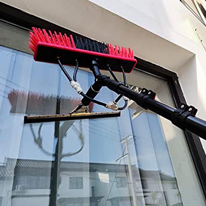 Window Cleaning Pole, Water Fed Telescopic Window Cleaning Brush, Extendable Cleaner Roof Cleaning Tools Window Cleaner Kit for Photovoltaic Panel, Trucks, Bus, Cars,6m