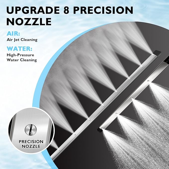 48" and 24" Radiator Cleaning Wand Set, 8 Nozzle Tips Pressure Washer Wand with Adapter Set, Water Air Cleaning Wands for Cars, Trucks, Trailers, Heavy Machinery