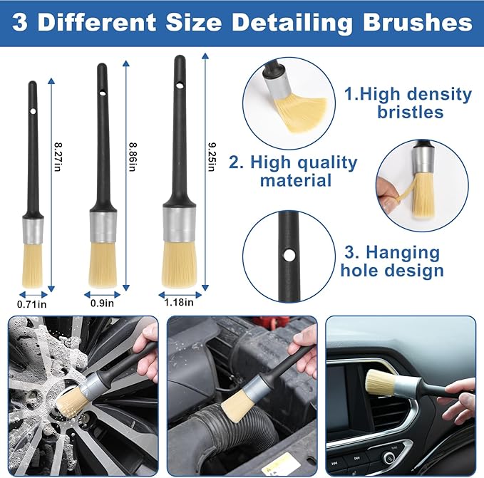 Viewsun Car Cleaning Kit with High Power Handheld Vacuum, Car Wash Mop with Long Handle, Bucket, Detailing Brush Set, Windshield Cleaner, Complete Interior Exterior Washing Supply for Men Women