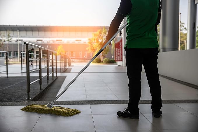 Ultimate Dust Mop Kit: Industrial-Grade Performance, Heavy-Duty Frame, Telescopic Handle - Yellow 24 Inch