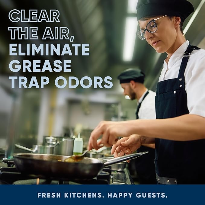Eco Strong Commercial Grease Trap Treatment | Interceptor Grease Cleaner | Drop In Microbial Block Continually Digests Fats & Eliminate Odors (5 lbs)