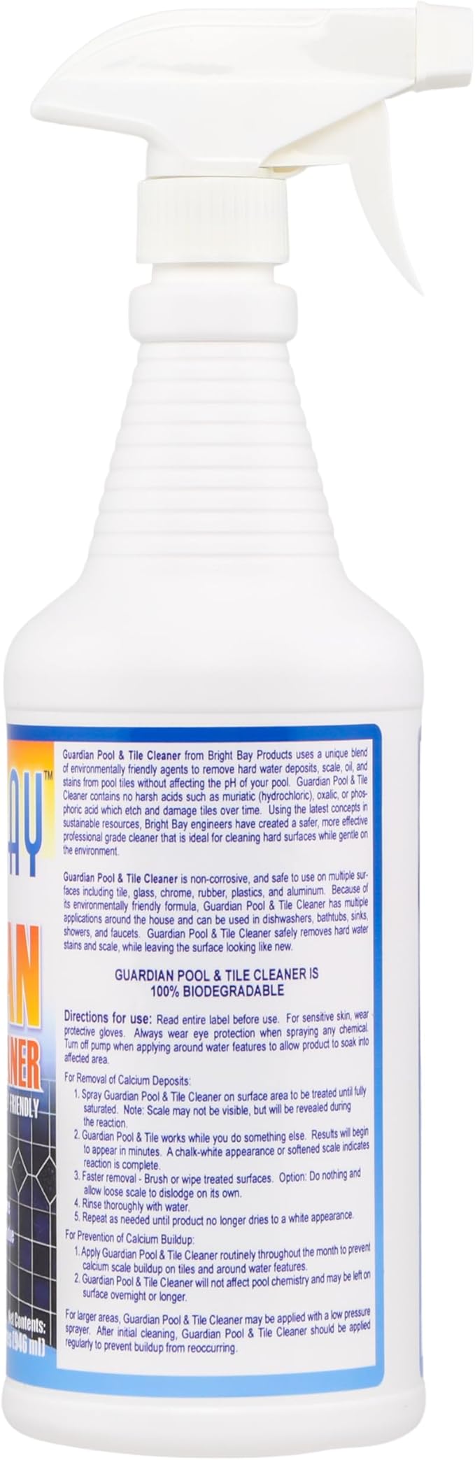 Pool & Tile Cleaner Removes Calcium Buildup & Scum Line Remover, Biodegradable and Environmentally Friendly (32 Ounces)