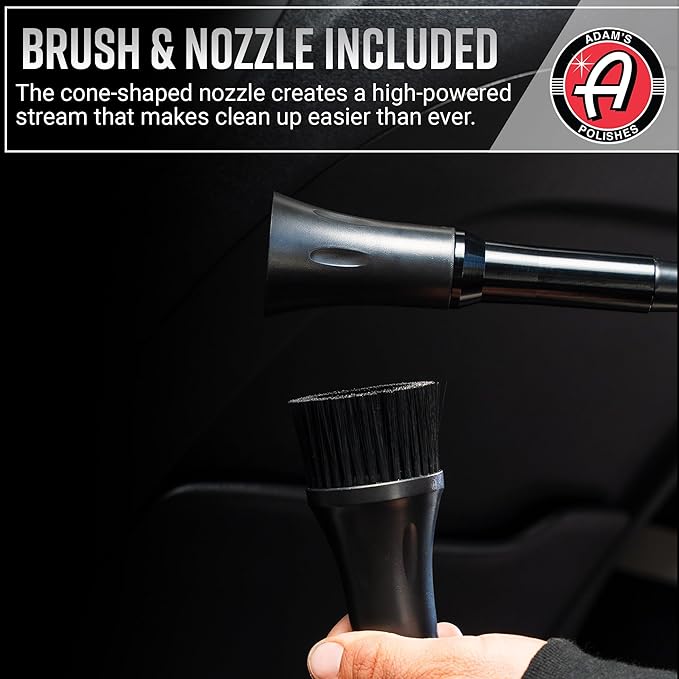 Adam's Tornado Interior Cleaning Tool W/Swivel - Professional High Powered Air Blower Blaster Cleaning Blower Gun for Quick Auot Interior Car Detailing, Drying, Cleaning, Removing Dirt, Dust & Debris